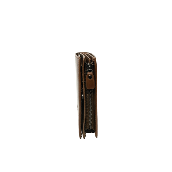 TYK brown wallet side zipper