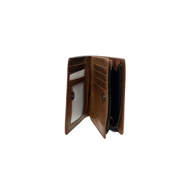 TYK brown wallet inside view