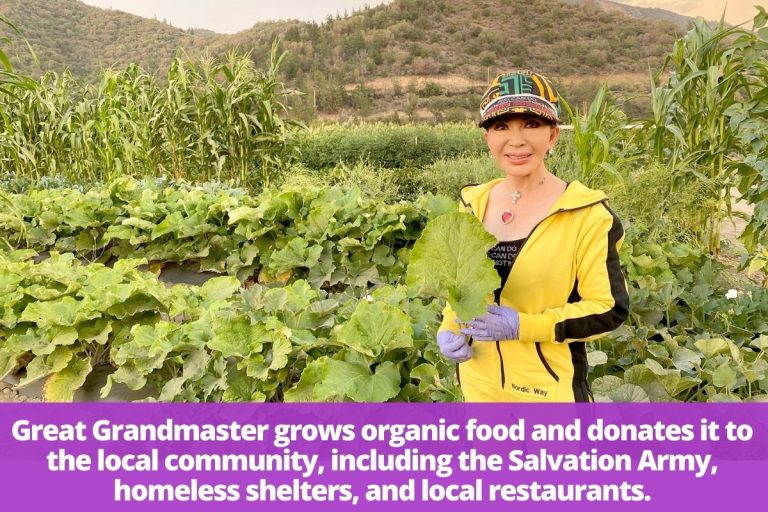 Great Grandmaster grows organic food and donates it to the local community, including the Salvation Army, homeless shelters, and local restaurants.
